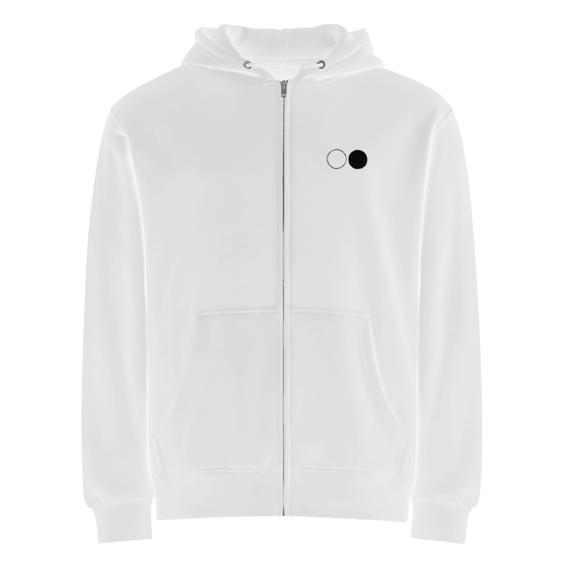 SOSSI Logo White Zip Hoodie